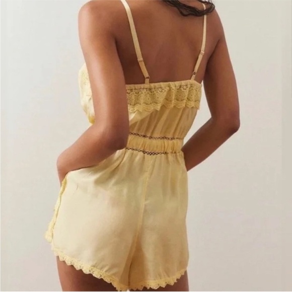 UO Out From Under Sail Away With Me Romper in Yellow - Picture 2 of 4